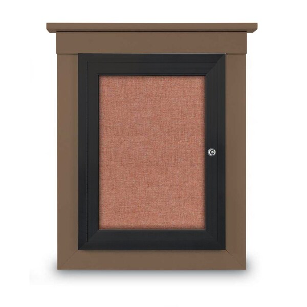 72"x36" 3-Door Enclosed Letterboard, Header, Burgundy/Cherry